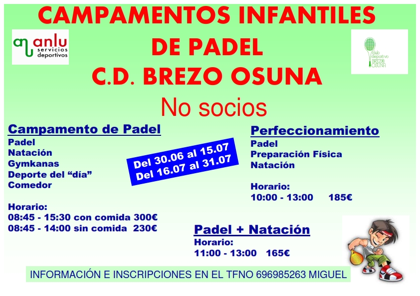 CAMPAMENTOS INFANTILES DE PADEL NO SOCIOS_001